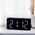 Digital Led Alarm Clock Voice Control Battery USB Dual Power Adjustable Brightness Mute For Teens Bedrooms Bedside Black   colorful