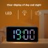 Digital Led Alarm Clock Voice Control Battery USB Dual Power Adjustable Brightness Mute For Teens Bedrooms Bedside Black   colorful
