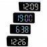 Digital Led Alarm Clock Voice Control Battery USB Dual Power Adjustable Brightness Mute For Teens Bedrooms Bedside Black   colorful
