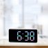 Digital Led Alarm Clock Voice Control Battery USB Dual Power Adjustable Brightness Mute For Teens Bedrooms Bedside Black   colorful