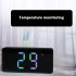 Digital Led Alarm Clock Voice Control Battery USB Dual Power Adjustable Brightness Mute For Teens Bedrooms Bedside Black   colorful
