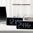 Digital Led Alarm Clock Voice Control Battery USB Dual Power Adjustable Brightness Mute For Teens Bedrooms Bedside Black   colorful