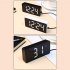 Digital Led Alarm Clock Voice Control Battery USB Dual Power Adjustable Brightness Mute For Teens Bedrooms Bedside Black   colorful