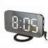 Digital Led Alarm  Clock Mirror 2 Usb Charger Ports Night Light Led Clock Snooze Adjustable Brightness Clocks Black and green