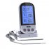 Digital Meat Thermometer with Waterproof Dual Probe Wireless Remote Thermometer for BBQ  Oven  Smoker  Grill  silver gray