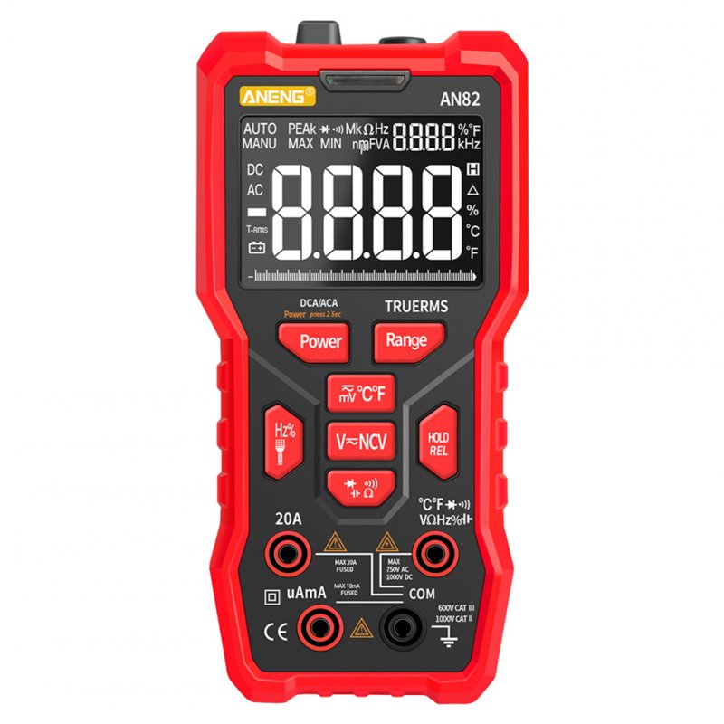 Digital Multimeter Professional 9999 Tester Thermocouple Kit Va Display Screen High configuration red