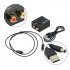 Digital Optical Coax to Analog RCA L R Audio Converter Adapter with Fiber Cable   USB Cable   Mainframe black