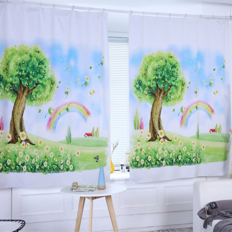 Digital Printing Shading Curtain for Living Room Home Window Decoration As shown_1.3 * 1.8 meters high