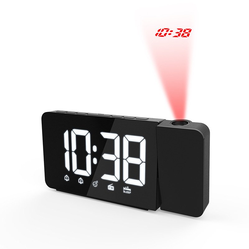 Wholesale Digital Projection Alarm Clock Led Radio Wake Up Projector Home Decoration Accessories White From China