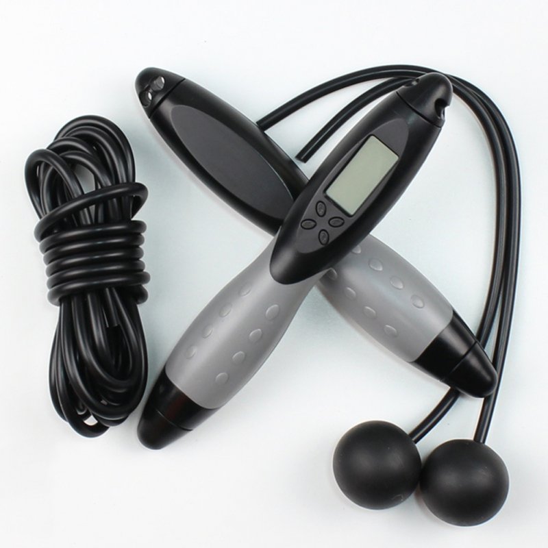 Digital Skipping Rope Professional Gym Fitness Equipment Burning Calorie Black gray