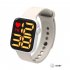 Digital  Smart  Sport  Watch Fashion Small Square Waterproof Touch Sports Led Electronic Wristwatch Gray Yellow light