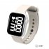 Digital  Smart  Sport  Watch Fashion Small Square Waterproof Touch Sports Led Electronic Wristwatch Gray White light