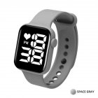 Digital  Smart  Sport  Watch Fashion Small Square Waterproof Touch Sports Led Electronic Wristwatch Gray White light