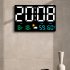 Digital Wall Clock 9 8 inch LED Display Adjustable Brightness Clock with Temperature Humidity Alarm Clock White Light