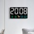 Digital Wall Clock 9 8 inch LED Display Adjustable Brightness Clock with Temperature Humidity Alarm Clock White Light