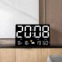 Digital Wall Clock 9 8 inch LED Display Adjustable Brightness Clock with Temperature Humidity Alarm Clock White Light