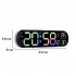 Digital Wall Clock  LED Alarm Clock With Large Display  Remote Control  9 Colored Ambient Lights  Data Cable  Brightness Adjustable  Wall Clock For Kitchen  Liv