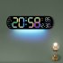 Digital Wall Clock  LED Alarm Clock With Large Display  Remote Control  9 Colored Ambient Lights  Data Cable  Brightness Adjustable  Wall Clock For Kitchen  Liv