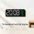 Digital Wall Clock Led Digital Clock With Brightness Adjustmen Time Humidity Temperature Colorful Font Power Outage Memory Function Wall Clocks For Office Bedro