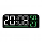 Digital Wall Clock Led Digital Clock With Brightness Adjustmen Time Humidity Temperature Colorful Font Power Outage Memory Function Wall Clocks For Office Bedroom green