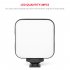 Dimmable LED Light Mini Portable Rechargable Video Fill Light for Live Broadcast Vlog Outdoor Photography Shooting black