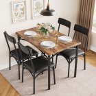 Dining Table Set With 4 Soft Cushioned Chairs and 5-Piece Kitchen Table