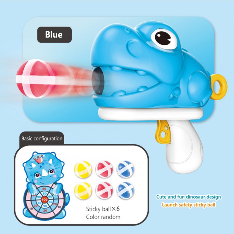 Dinosaur Gun Throwing Sticky Ball Interactive Darts Game Children Educational Toys For Gifts Blue B