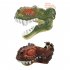 Dinosaur Mask With Spray Light Sound Changing Funny Mouth Movable Halloween Dinosaur Mask Toys For Boys Girls Party Gifts brown