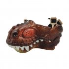 Dinosaur Mask With Spray Light Sound Changing Funny Mouth Movable Halloween Dinosaur Mask Toys For Boys Girls Party Gifts brown