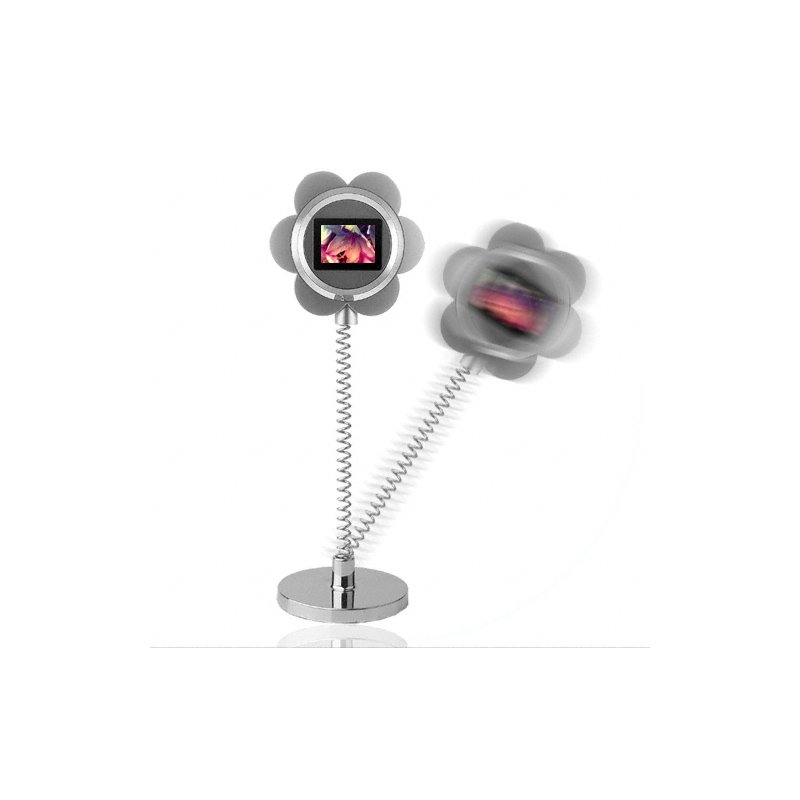 Silver Flower Digital Photo Frame - 1.1 Inch LCD Screen