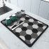 Dish Drying Mat For Kitchen Counter Hide Stain Super Absorbent Non Slip Heat Resistant Coffee Bar Accessories plaid 30x40cm
