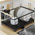 Dish Drying Rack Dish Drainer With Drainboard Utensil Holder Adjustable Swivel Spout Rustproof Dish Drainer Dish Drying Shelf Cleaning Tool For Kitchen Counter 