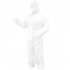 Disposable Bootie and Hood Coverall Suit Dustproof Breathable SMS Non woven Isolation Garment 165cm