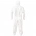 Disposable Bootie and Hood Coverall Suit Dustproof Breathable SMS Non woven Isolation Garment 165cm