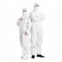 Disposable Bootie and Hood Coverall Suit Dustproof Breathable SMS Non woven Isolation Garment 185cm