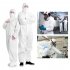 Disposable Bootie and Hood Coverall Suit Dustproof Breathable SMS Non woven Isolation Garment 185cm