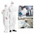 Disposable Bootie and Hood Coverall Suit Dustproof Breathable SMS Non woven Isolation Garment 175cm