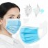 Disposable Non woven Three layer Mask Blue Hang Ear Style Protective Mask  1pcs