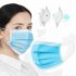 Disposable Non woven Three layer Mask Blue Hang Ear Style Protective Mask  white 20pcs