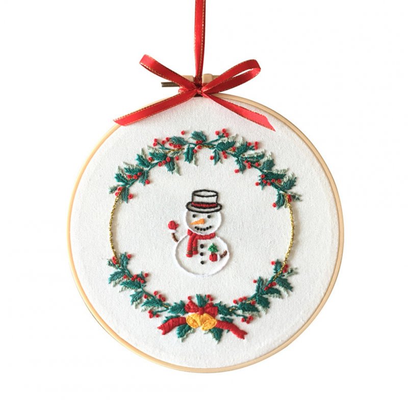 Diy Christmas Embroidery for Beginners Adults Cross Stitch Patterns Starter Kits with Embroidery Hoop Canvas size: 30*30cm