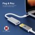 Dj1005 Usb C To Mini Dp Display Port Adapter 4k60hz Transfer  Cable  Compatible For Macbook Pro 2016 2020 air Chromebook Pixel Ipad Pro2018 2020 silver