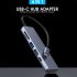 Dj1008 6 in 1 Usb  C  Hub  Usb C To Hdmi compatible Usb Tf Sd Adapter  Compatible For Macbook pro air  Android Phone  Laptops  Tablet grey