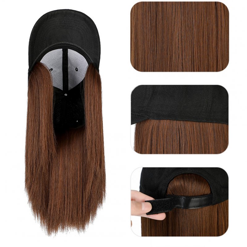 Short Synthetic Bob Baseball Cap Hair  Wigs Straight/wave, One-piece Bob Hair Wigs, With Black Baseball Cap, Adjustable For Women 