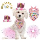 Dog Birthday 1st Party Supplies Scarf Tutu Skirt Crown Hat With 0-8 Numbers Pet Supplies For Puppy Birthday Outfit as shown
