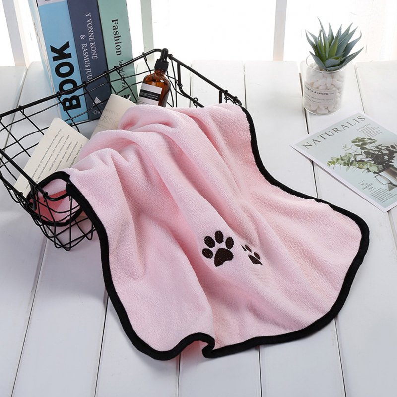 Dog Cat Bath Towel Microfiber Absorbent Towel Soft Comfortable Pet Supplies 50*90cm Pink
