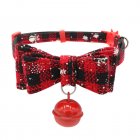 Dog Christmas Collar With Bells Cute Bow Tie Adjustable 27-40cm Neck Circumference Pet Collar Neck Accessories Red neck circumference 27-40cm