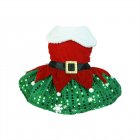 Dog Christmas Dress 3 Sizes Available Decorative Buckle Design Soft Comfortable Fleece Pet Clothes For Small Medium Large Dogs Green Mesh L