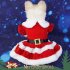 Dog Christmas Dress 3 Sizes Available Decorative Buckle Design Soft Comfortable Fleece Pet Clothes For Small Medium Large Dogs Green Mesh M