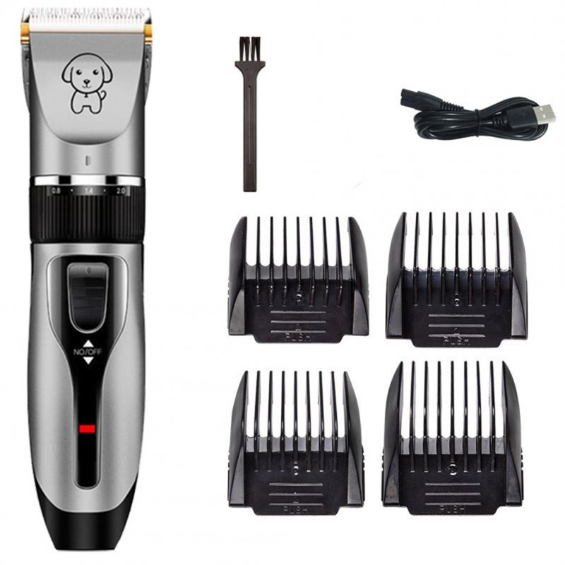 Dog Clippers Low Noise 1200MAH Rechargeable Cordless Electric Hair Clippers Grooming Tool For Dogs Cats Pets (Without Lubricant) black