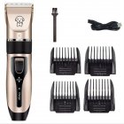 Dog Clippers Low Noise 1200MAH Rechargeable Cordless Electric Hair Clippers Grooming Tool For Dogs Cats Pets (Without Lubricant) gold
